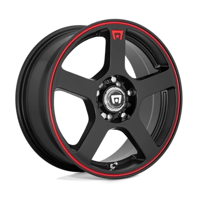 18x8 +45 Motegi MR116 Matte Black W/Red Stripe 5x100 5x114.3 Wheel Rim (QTY 1) Foto 1 de 4
