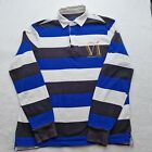 Howick Blue White Long Sleeve Rugby Polo Staxton Mens Size medium