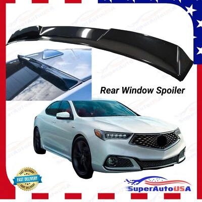 Подходит для Acura TLX 2015-2020 годов выпуска глянцевый черный V-образный козырек на заднее окно крышу спойлер крыло - Изображение 1 из 4