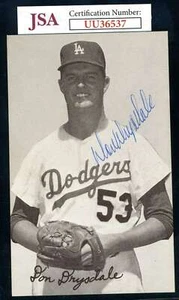 Don Drysdale JSA Coa Signed Vintage Photo Postcard Autograph - Picture 1 of 1