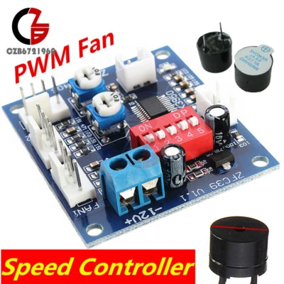 12V Temperature Regulator PWM Fan Speed Controller High Temp Alarm + 5V Buzzer - Image 1 of 4