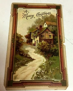 Antique Embossed A Merry Christmas Divided Back Postcard Made in Germany 1017 - Picture 1 of 11