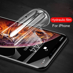 For iPhone 15 14 13 12 11 Pro Max Silicone Sticker Screen Protector Hydrogel - Photo 1 sur 11
