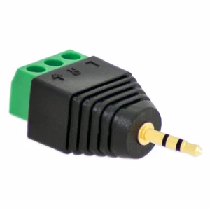 Conector jack adaptador de 2,5 mm > Bloque de terminales 3 pines tornillo abrazaderas chapado en oro - Imagen 1 de 10