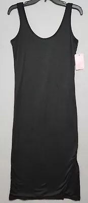 Sleeveless Maternity Pregnancy Dress Side Slit Bodycon Womens Large Black - Image 1 of 4