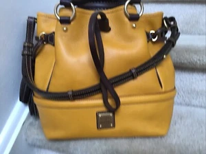 Dooney & Bourke Florentine Buckley Bag w/ Brown T'Moro Trim in SUNFLOWER (RARE) - Picture 1 of 7