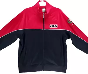 Fila Sport Italia Full Zip Track Jacket Men's XL Red Black Athletic Retro Style - Picture 1 of 10