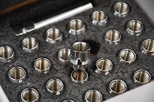 Set 24 Epoch Open End Spline Lug Nut Kit Chrome 14mm x 1.5 1" Tall M14x1.5 - Picture 1 of 5
