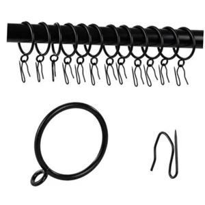 Curtain Drapery Hanging 1.25inch-Internal Diameter 1.25" Inside Diameter Black - Picture 1 of 7