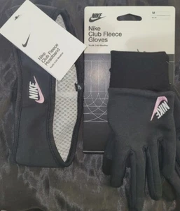 Nike Club Fleece Headband and Gloves Set Youth Medium Black/Pink Foam - Picture 1 of 3