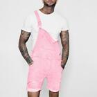 Denim Overall Shorts for Men Fashion Hip Hop Streetwear Mens Jeans Overall Short