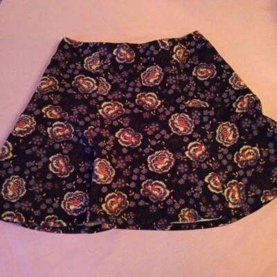 VTG Y2K Hollister Mini Skirt Womens Size M A-Line Floral Flare Navy Purple Red - Image 1 of 4