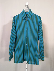 Irvine Sellars Vintage 60s Carnaby Street UK London Mod Electric Blue Stripe 15 - Picture 1 of 6