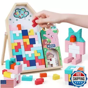GEMEM Blocchi di Legno Puzzle per Bambini Età 4-8, Spessore 3D Blocchi Russi Cervello - Foto 1 di 5