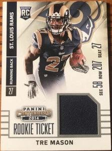2014 Panini Contenders Rookie Ticket Jerseys Tre Mason #RTS-33 St.Louis Rams - Picture 1 of 2