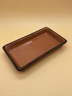 Useful Rustic Rectangular Glazed Terracotta Black Rimmed Serving Platter/Dish 