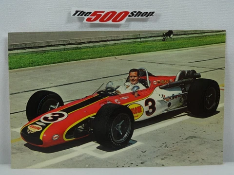 1968 Indianapolis 500 #3 Bobby Unser Rislone Postcard Out of Print 3.5" x 5.5" Cover