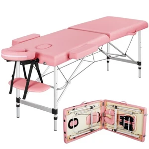Aluminum Adjustable Massage Table Portable Salon Bed Spa Table PINK - Picture 1 of 10