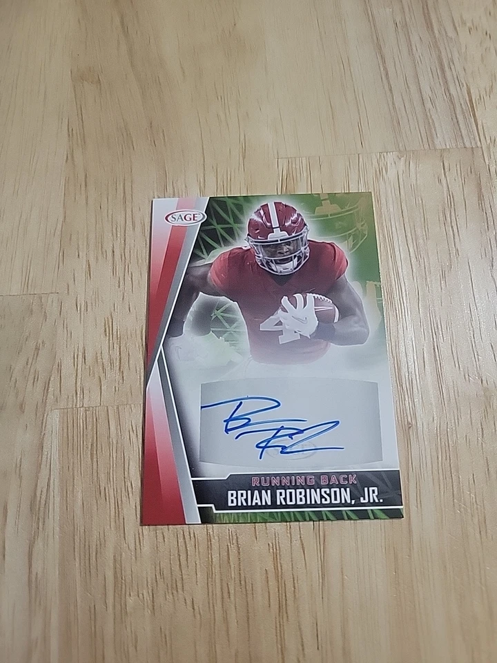 2022 SAGE BRIAN ROBINSON JR Red Autograph #A-BRJ Rookie Auto 49ers - Image 1 of 4