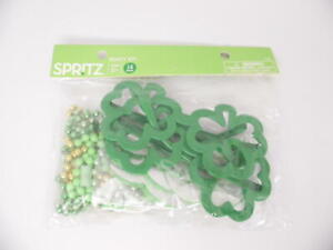 Spritz St. Patrick's Day Shamrock & Beads Green 14-Piece Party Kit