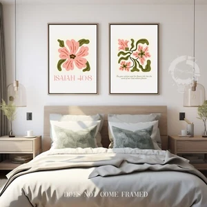Isaiah 40:8, Bible Verse Quote, Set of 2 Poster Prints, Home Wall Art Décor - Picture 1 of 8