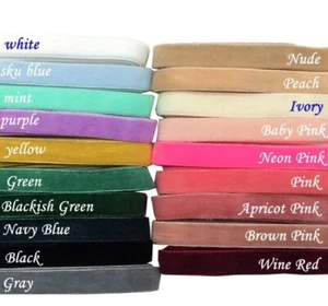 3/8" 10mm velvet FOE Hair Fold Over Elastics ribbon velour Headband (1 Yards) - Picture 1 of 1