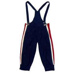 VTG 80s Head Snow Ski Pant Bib Overall Jumpsuit SZ M Red White Blue Hong Kong - Picture 1 of 13