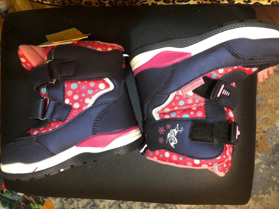 Tom.M Kids Toddler Girls Winter Snow Boots Blue Red Pink Waterproof Size 9-10 - Image 1 of 4