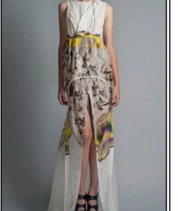 VERA WANG PSYCHEDELISCHES SEIDEN-RUNWAY-KLEID GRÖSSE 10 $ 1695 - Bild 1 von 3