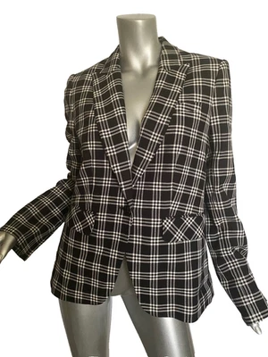 Womans Veronica Beard Lyda Dickey Blazer Jacket Size 10 Black White $650 - Image 1 of 4