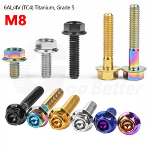 M8 Titanium Bolt Hex Head Large Flange Screw for Bicycle Motorcycle Car Modified - Picture 1 of 16