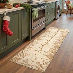 Alfombra Corredor de Navidad Deck The Halls 2x6 para Árbol de Navidad Lavable Entrada... - Imagen 1 de 9