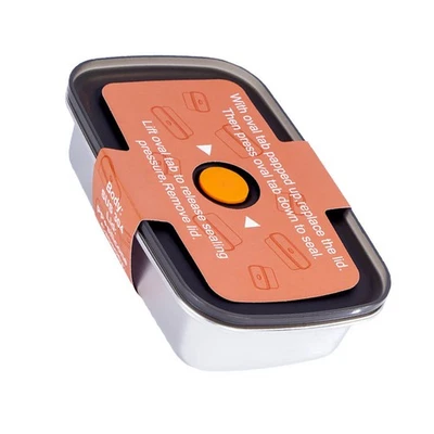 Boîte de main-d'œuvre rectangulaire en acier inoxydable de 1pc 600ml - Image 1 of 4