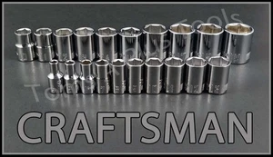 CRAFTSMAN HAND TOOLS 20pc Short 1/4 3/8 METRIC MM 6pt ratchet wrench socket set - Picture 1 of 5