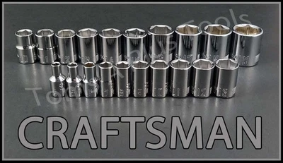 CRAFTSMAN HAND TOOLS 20pc Short 1/4 3/8 METRIC MM 6pt ratchet wrench socket set - Image 1 of 4