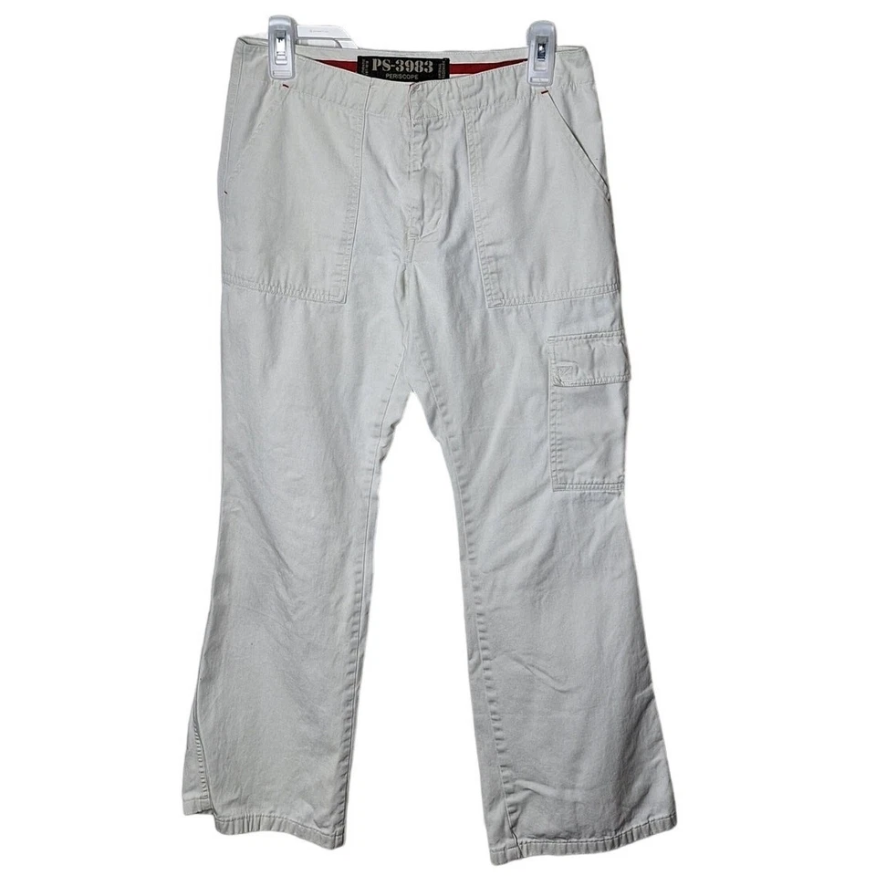 Pantalones de algodón cargo vintage PS-3983 Periscope para mujer 5 beige Y2K Foto 1 de 4