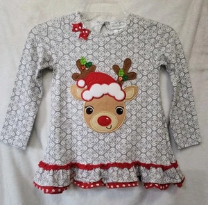 Emily Rose Girls Reindeer Holiday Girls Top Crystals Rudolph Size 7 - Picture 1 of 5