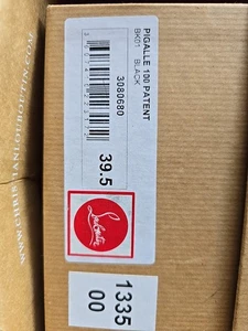 Christian Louboutin Pigalle 100 mm Pumps Patent Calf Leather Black EU 39.5 NIB - Picture 1 of 13