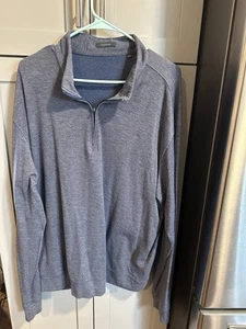 Turtleson 1/4 Zip Sweater Herren 2XL Blau Pullover Polyester Viskose Stretch Golf JK - Bild 1 von 4