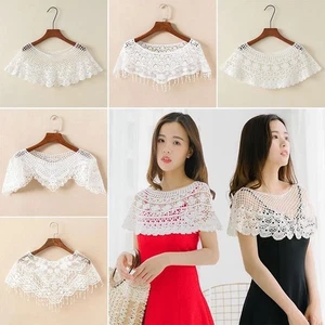 Lace Lace Shawl Pure Color Fake Collar Cape Spring Autumn - Picture 1 of 20