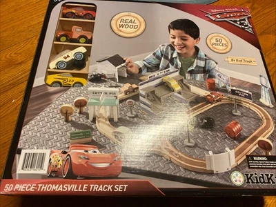 NEW Kidkraft Disney Pixar Cars 3 Wooden THOMASVILLE RACE TRACK 50 Piece Set - Image 1 of 4