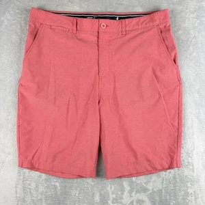 Pantalones Cortos Johnnie O Para Hombre 35 Rojo Wyatt Performance Chino Tech Golf 10" Entrepierna - Imagen 1 de 10