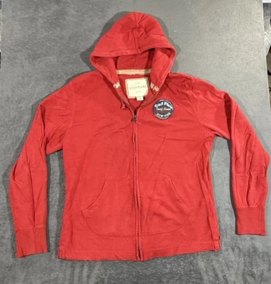 VINTAGE Ditch Plains Full Zip Hoodie Surf Team Cotton Blend Red Large Beach Ocea - Image 1 of 4