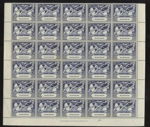 BAHAMAS 1949 UPU 3d...2 HALF SHEETS CYLINDERS 1a + 2a - Picture 1 of 1