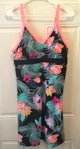 Zero X Posur size L Peach multi color Active Swim Dress Build In Bra J858 - Picture 1 of 6