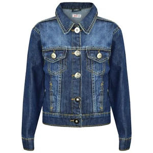Kids Girls Blue Denim Style Designer Jackets Fashion Jeans Jacket Coats 3-13 Yrs - Picture 1 of 6