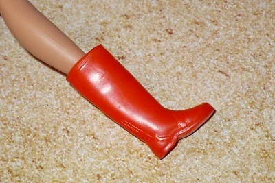 Zapatos Barbie ~ DE COLECCIÓN BARBIE 1971 SUPER BUFANDA MODA #3408 ~ BOTA ROJA ÚNICA Foto 1 de 3