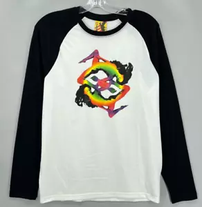 Vintage Burton Shirt Men Medium Raglan Psychedelic Rainbow Nude Girl Art Trippy - Picture 1 of 10
