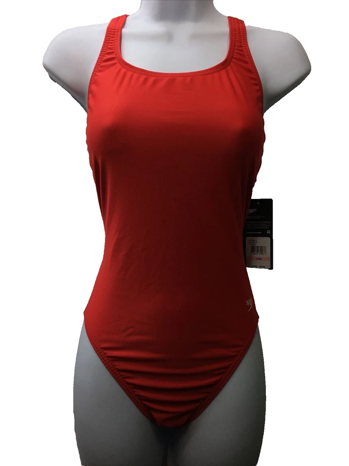 Speedo Women Solid Super Pro LT One Piece Swimsuit Red Size 10/36 4798