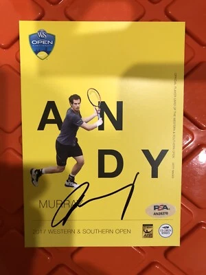 Tarjeta Promocional Andy Murray Autografiada Autenticación PSA 5x7 W&S Abierta ¡¡¡BELLEZA!!!! Foto 1 de 2